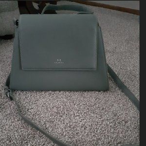Halston Heritage teal crossbody handbag purse